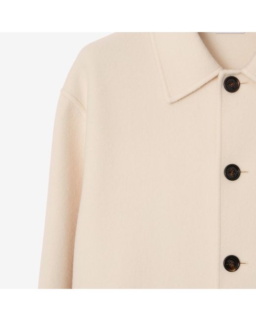 Burberry Natural Single-Breasted Wool Jacket