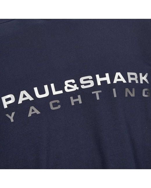 Paul & Shark Blue Round Collar Logo T-Shirt for men