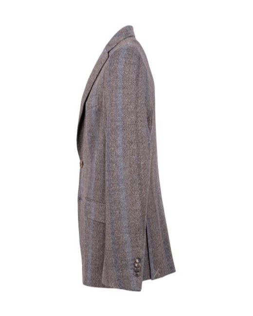 Etro Brown Single-Breasted Striped Blazer for men