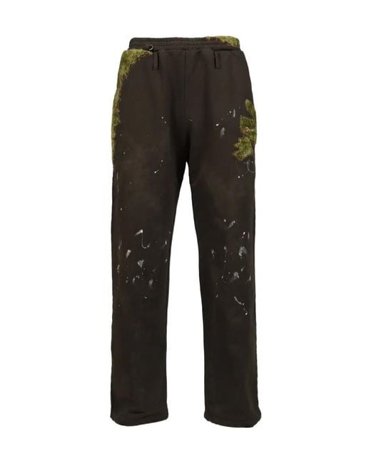 Doublet Black Moss Grown Embroidered Sweatpants for men