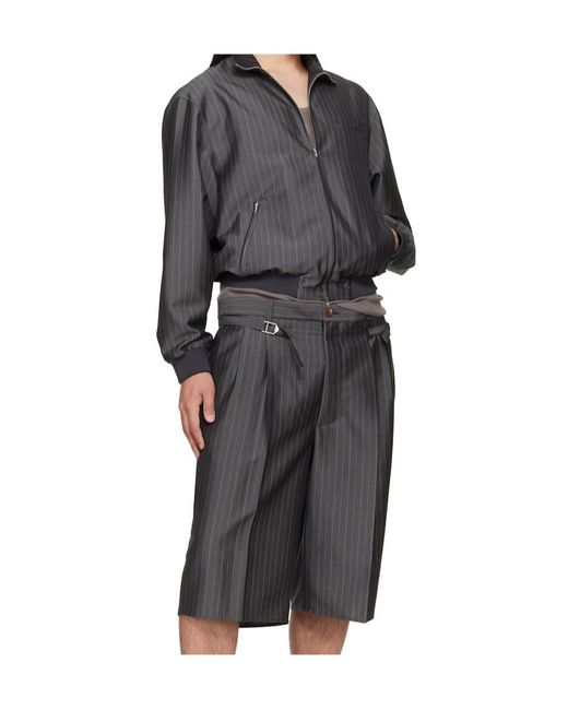 Magliano Gray X 247 Coach Tracksuit Pinstripe-Pattern Jacket for men