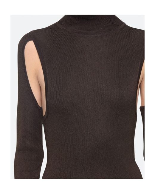 Helmut Lang Black Air Turtleneck Dress