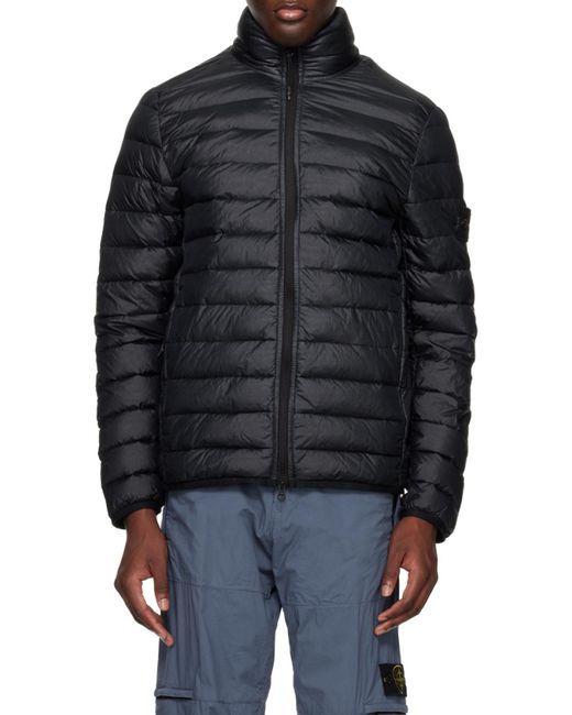 Stone Island Blue Loom Woven Chambers Zip-Up Puffer Jacket for men