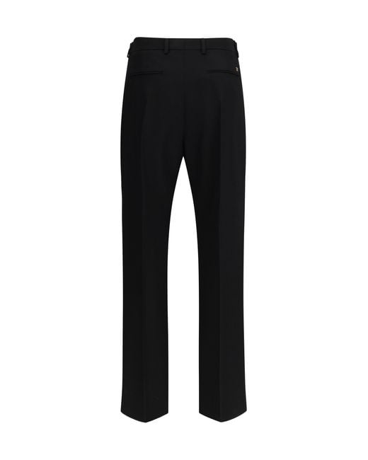 Valentino Black Logo Plaque Straight Leg Pants for men