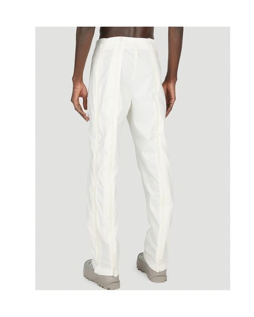 Post Archive Faction PAF White Pleated Zipper Casual Pants for men