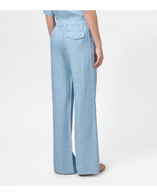 Tod's Blue Elasticated Wide-Leg Trousers