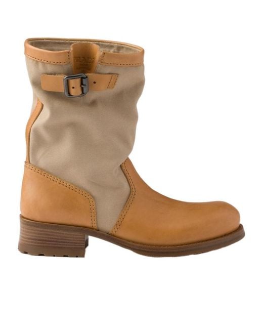 Prada Brown Mid-Calf Boots