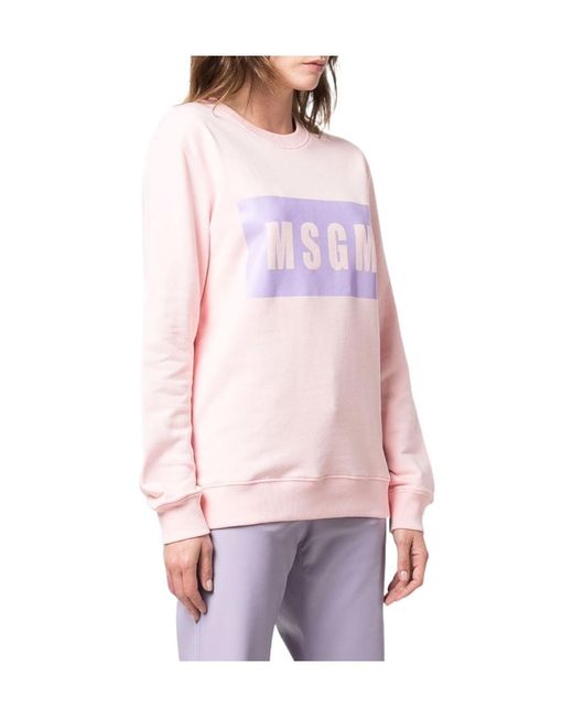 MSGM Multicolor Logo-Print Crew Neck Sweatshirt