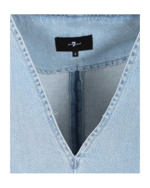 7 For All Mankind Blue Flared Dress