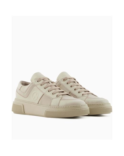 Giorgio Armani Gray Panelled Sneakers for men