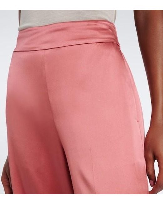 Joseph Pink Dijon Silk Satin Wide-Leg Pants