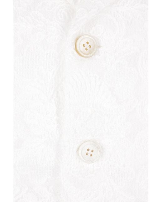 Comme des Garçons White Lapel Long-Sleeved Suit Jacket
