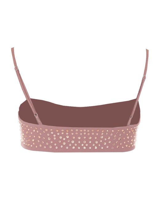 Patrizia Pepe Pink Crystal Embellished Crop Top