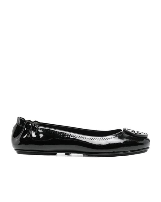 Tory Burch Black Minnie Travel Ballerina Shoes