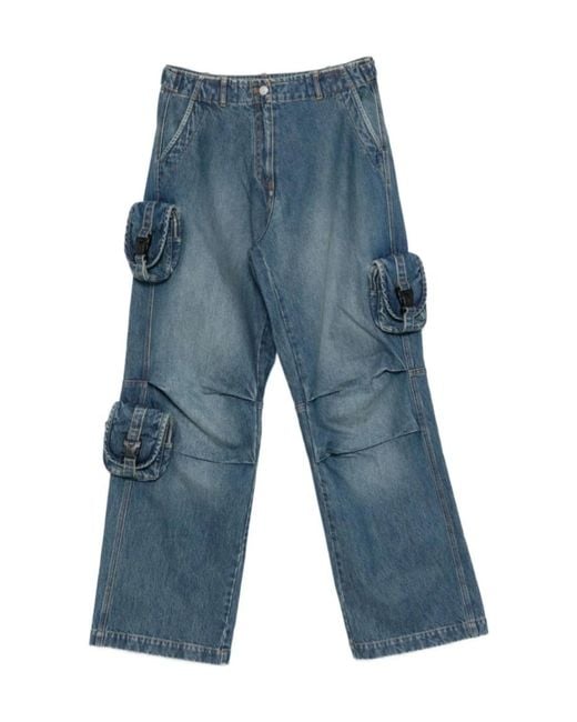 Coperni Blue Flap-Pocket Cotton Jeans
