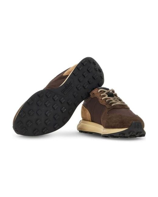 Hogan Brown H601 Lace-Up Sneakers for men