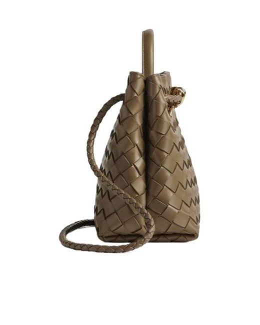 Bottega Veneta Brown Andiamo Small Intrecciato Leather Tote