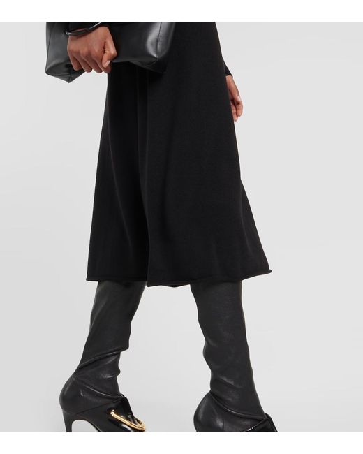 Jil Sander Black Cashmere Midi Dress
