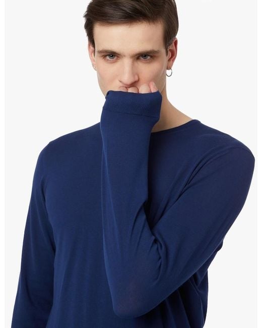 Drumohr Blue Crew Neck Sweatshirt for men
