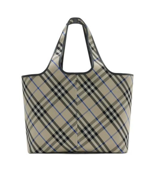 Burberry Metallic Medium Checked Tote Bag