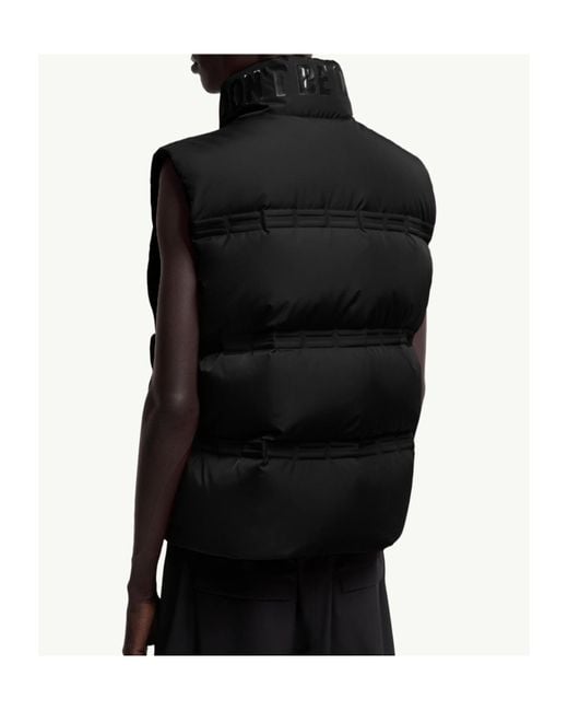 Moncler Black X Asap Rocky Logo Patch Zip-Up Gilet for men