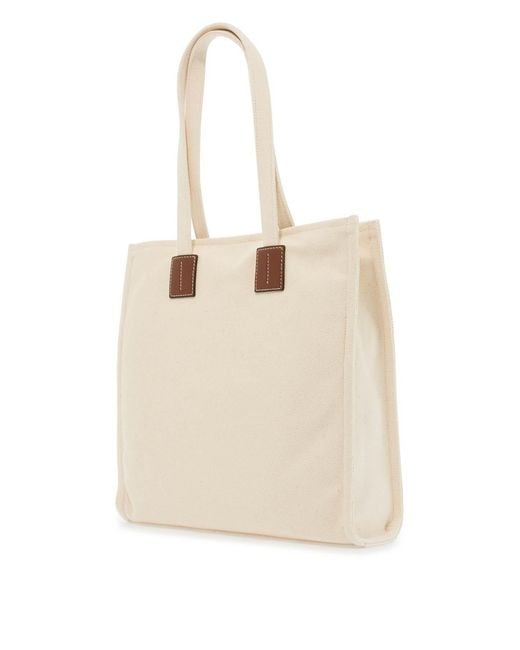 Bally Natural Akelei Logo Printed Top Handle Bag