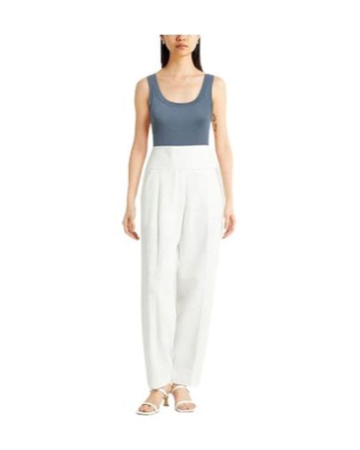 Max Mara Blue Solid Wool Sleeveless Top