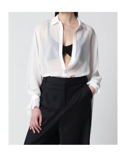 Frankie Shop White Tie-Detail Shirt