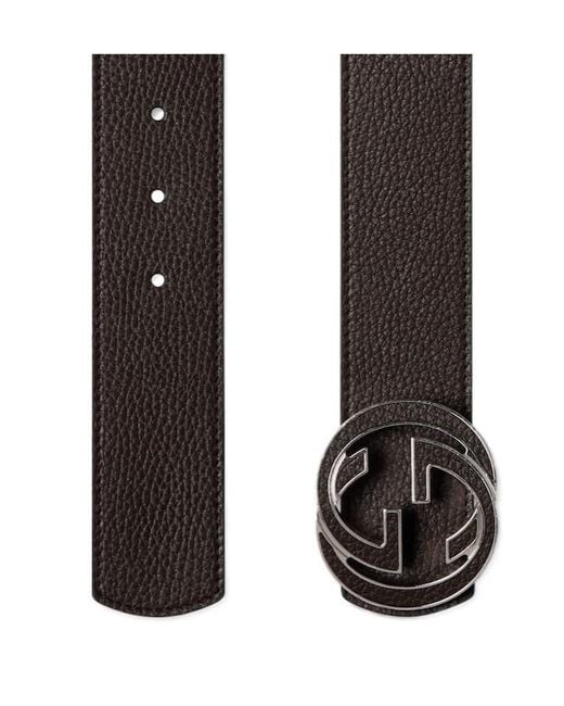 Gucci White Reversible Belt With Interlocking G Buckle for men