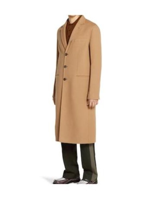 Gucci Brown Single-Breasted Double-Layer Wool Coat for men
