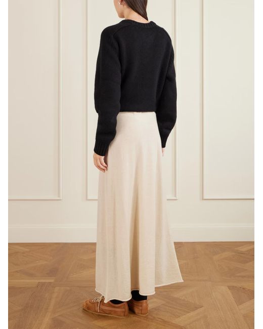 The Elder Statesman Natural Cashmere Long Skirt