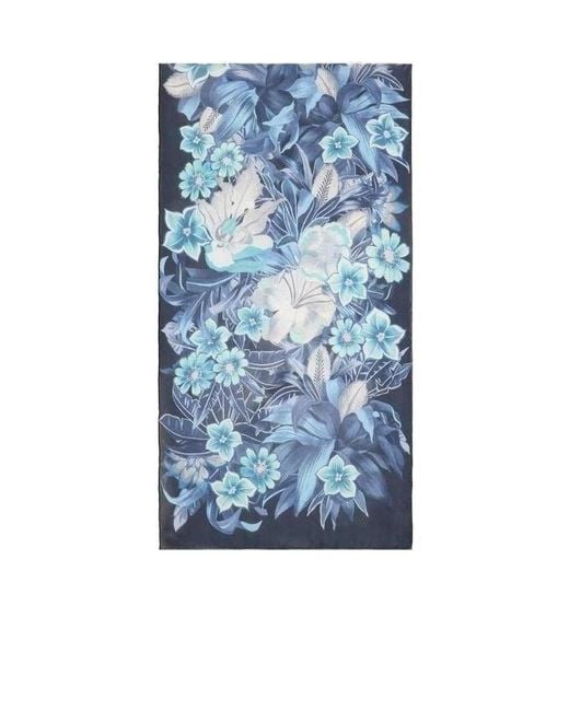 Ferragamo Blue Logo Printed Scarf
