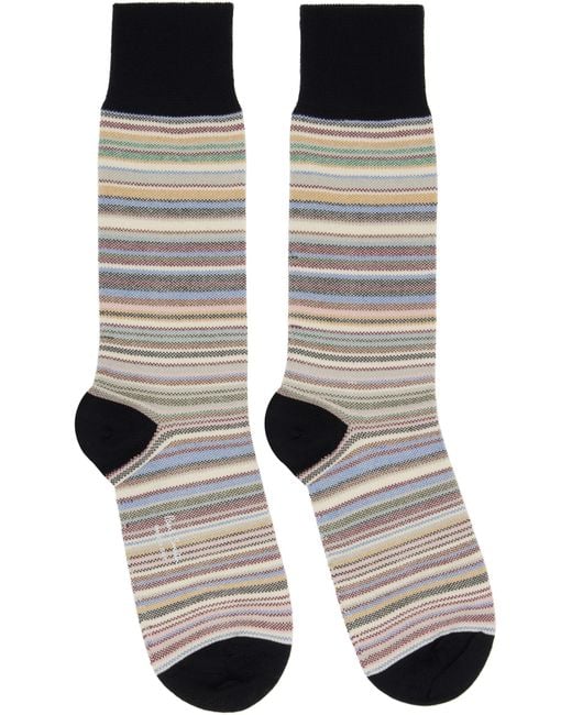 Paul Smith Black Three Pairs Of Signaure Mid-Calf Socks for men