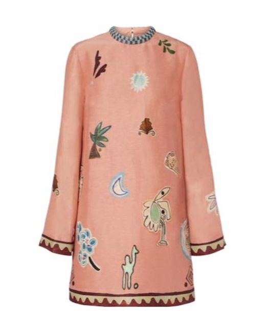 ALÉMAIS Pink X Lrnce Laurence Linen And Silk Minidress