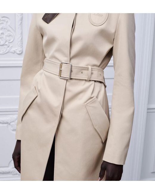 Dior Natural Médaillon Embroidered Trench Coat