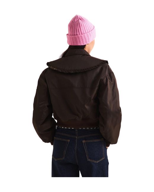 Ganni Black Short Flight Jacket