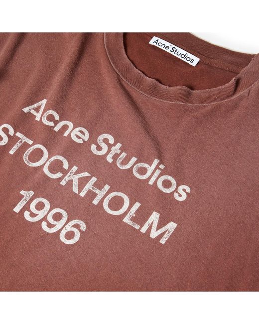 Acne Brown Logo T-Shirt for men