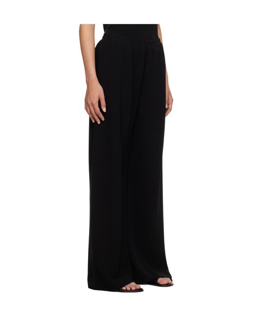 The Row Black Wide-Leg Casual Trousers