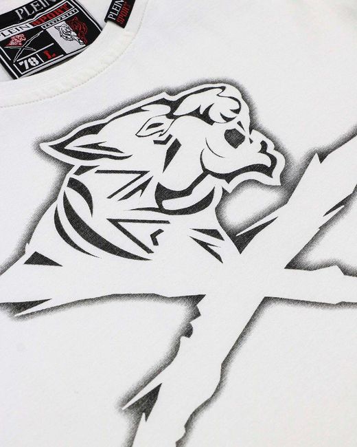 Philipp Plein White T-Shirt With Round Neck And Short Sleeves for men