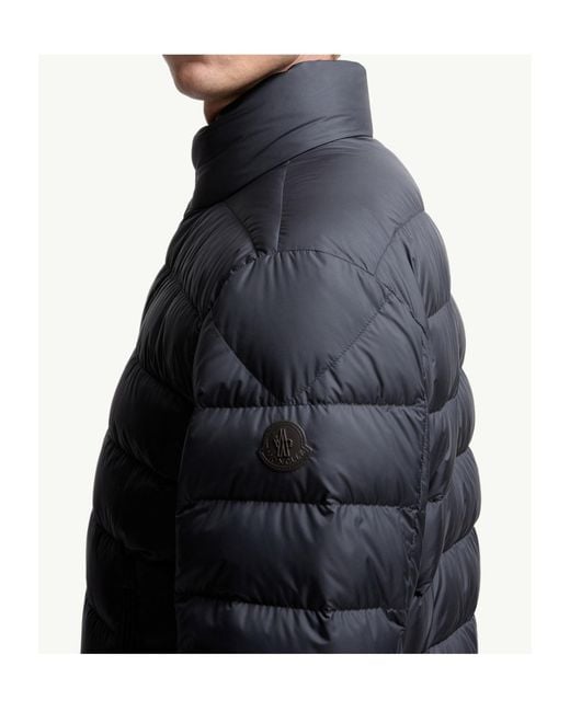Moncler Blue Lyco High-Neck Quilted Jacket for men