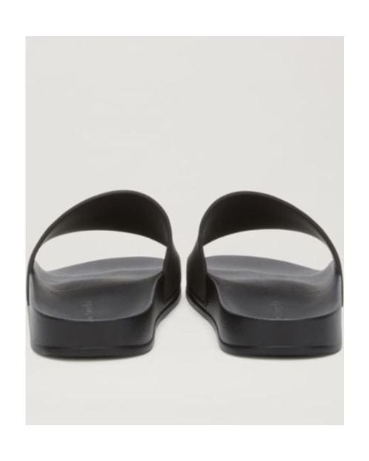 Palm Angels Black Logo Embossed Slippers for men