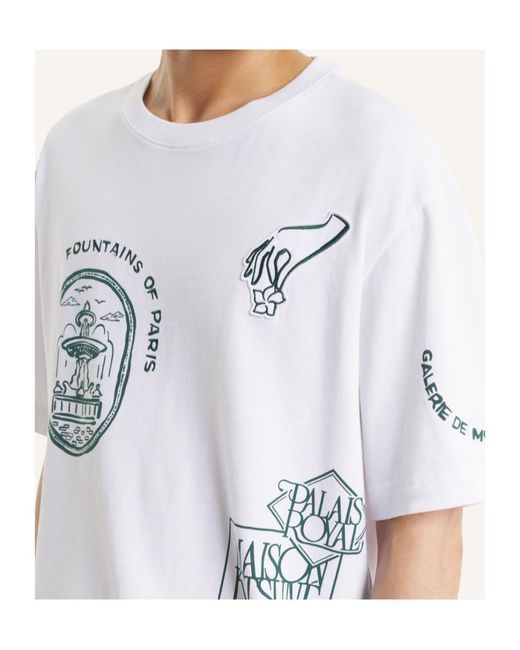 Maison Kitsuné White Short-Sleeved T-Shirt for men