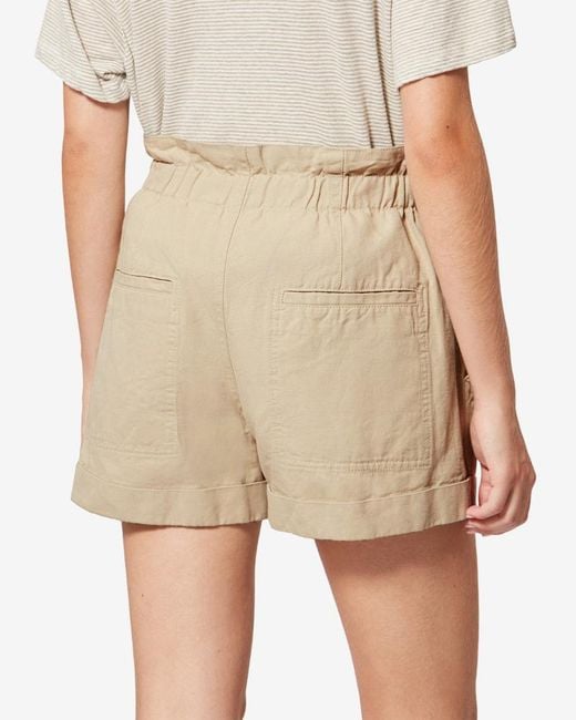 Isabel Marant Natural Étoile Nirma Pleated Drawstring Shorts