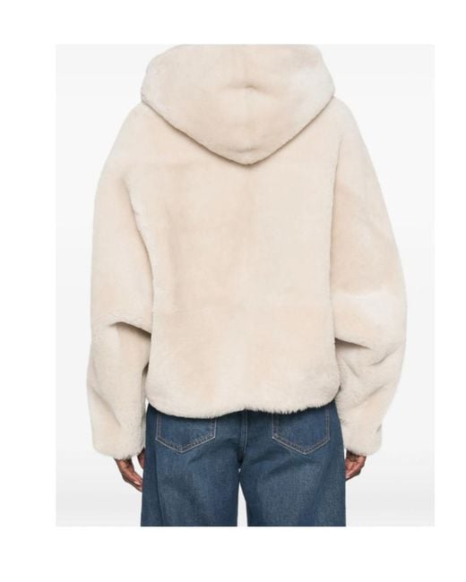 Blancha Blue Hooded Shearling Jacket