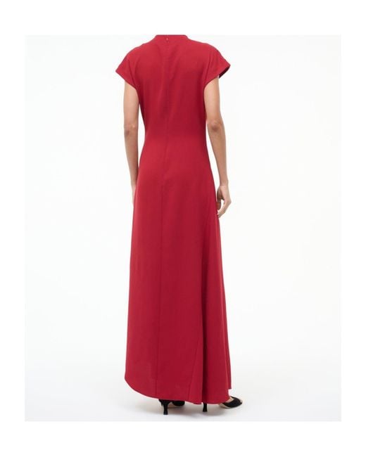 Staud Red Zaya Dress Pomegranate