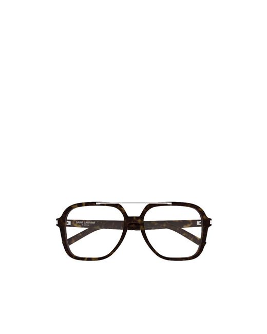 Saint Laurent White Tortoiseshell-Effect Double-Bridge Glasses
