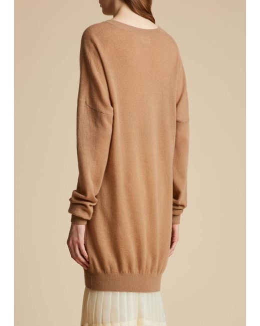 Khaite Brown The Marano V-Neck Knitted Dress