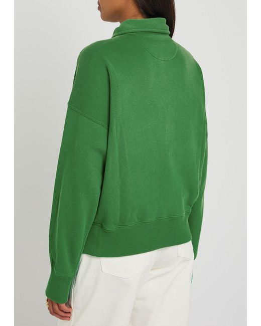 Polo Ralph Lauren Green Logo-Embroidered Cotton-Blend Polo Sweatshirt
