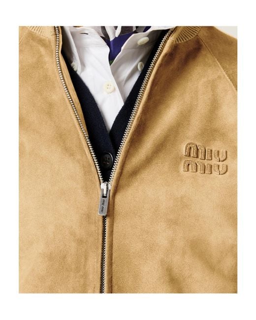 Miu Miu Natural Waxed Suede Jacket