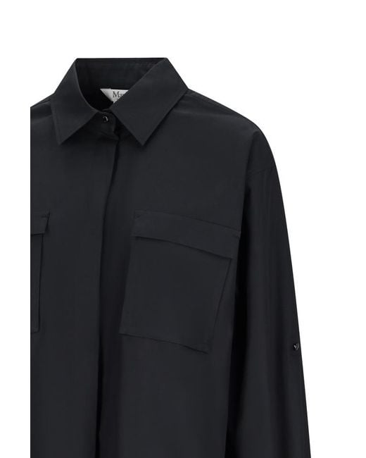 Max Mara Blue Flap-Pocket Shirt